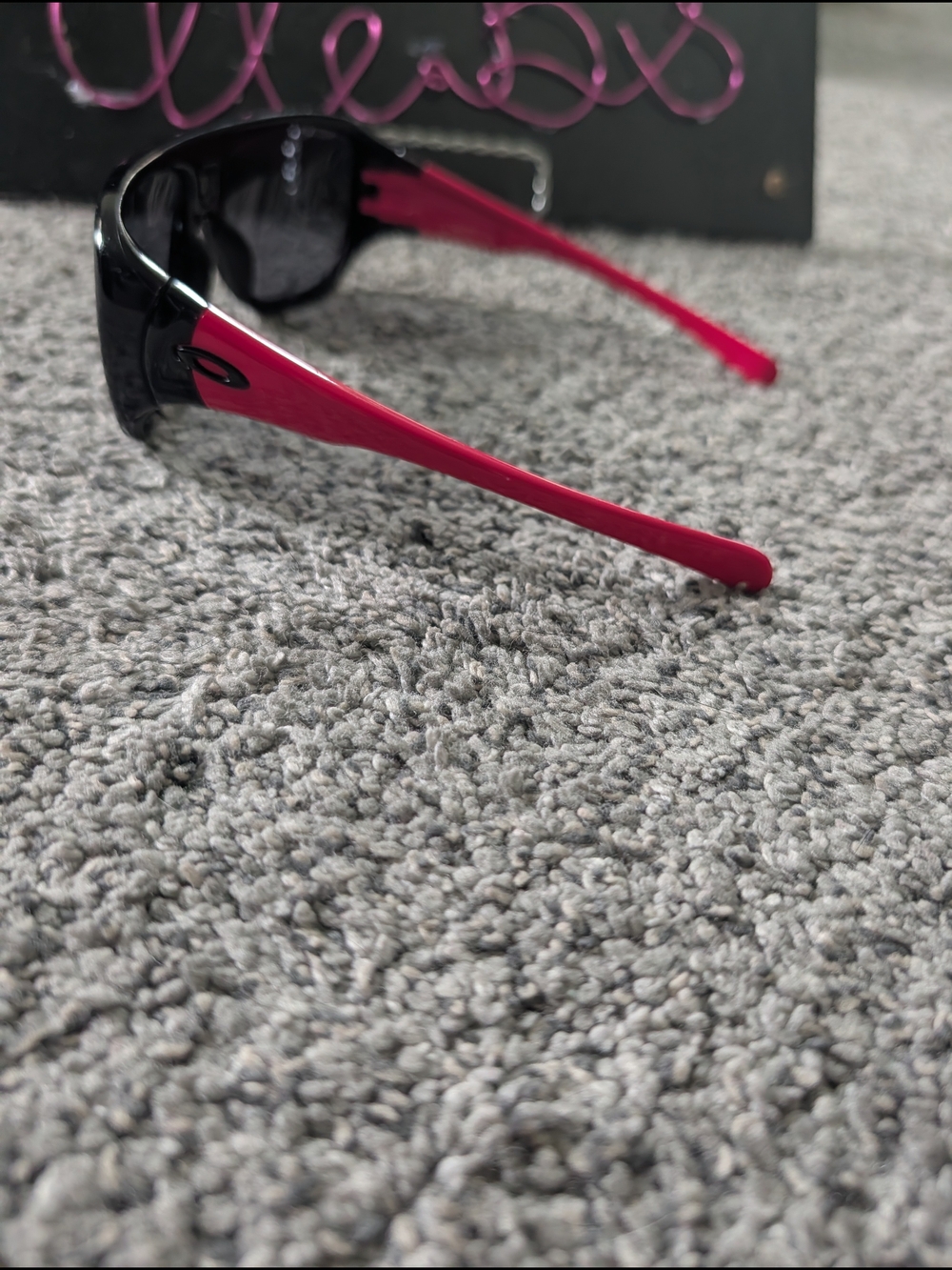 Fair Condition Oakley Women's Black Sunglasses with Pink Sides